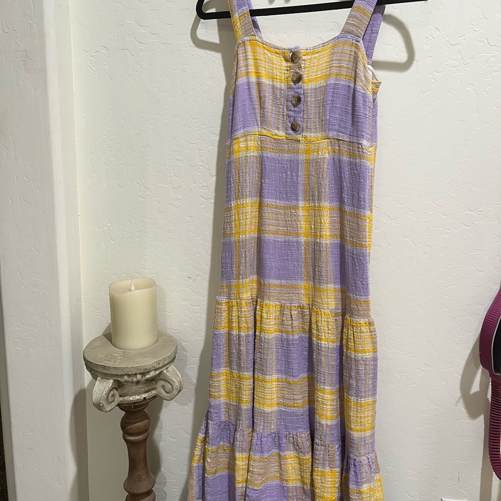 Urban Outfitters Lavender and Mustard Plaid Dress